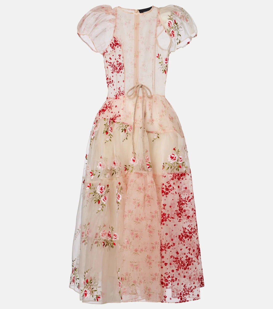 Simone Rocha - Patchwork sheer organza midi dress