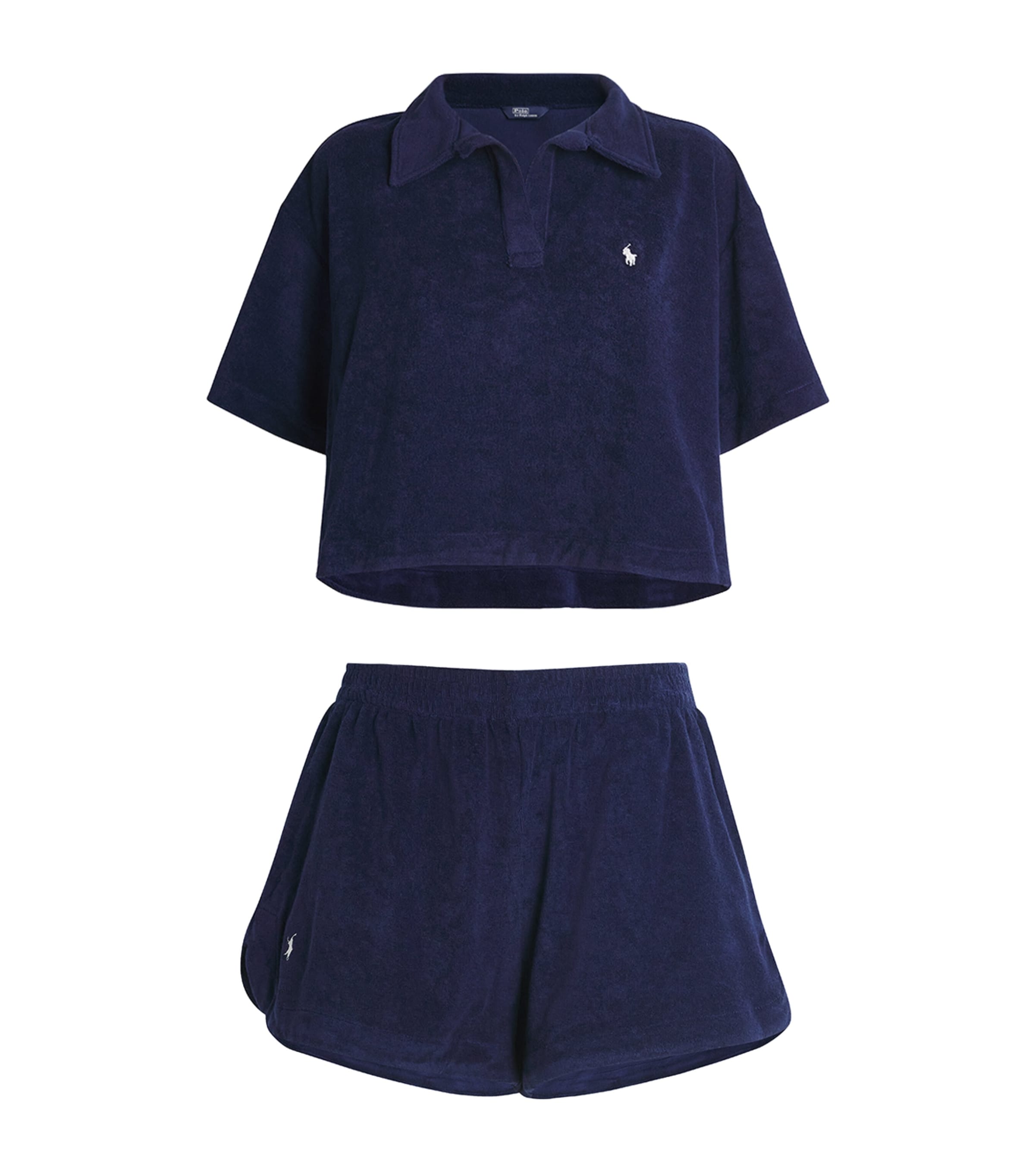 Polo Ralph Lauren Navy Cotton Terry Shirt and Shorts Set