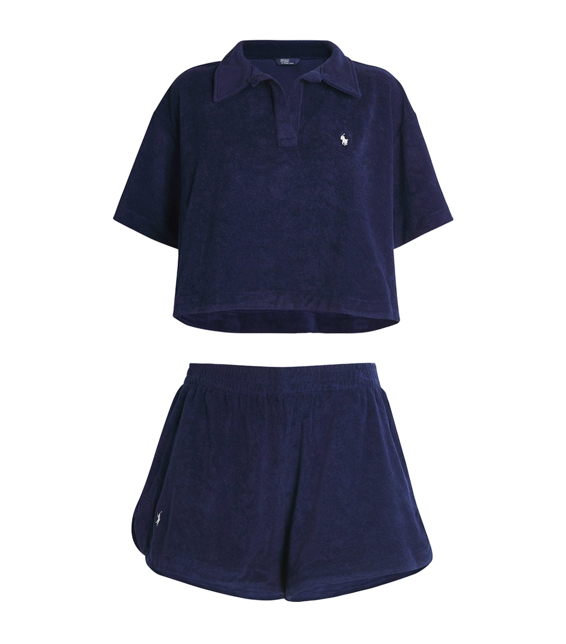 Polo Ralph Lauren Navy Cotton Terry Shirt and Shorts Set