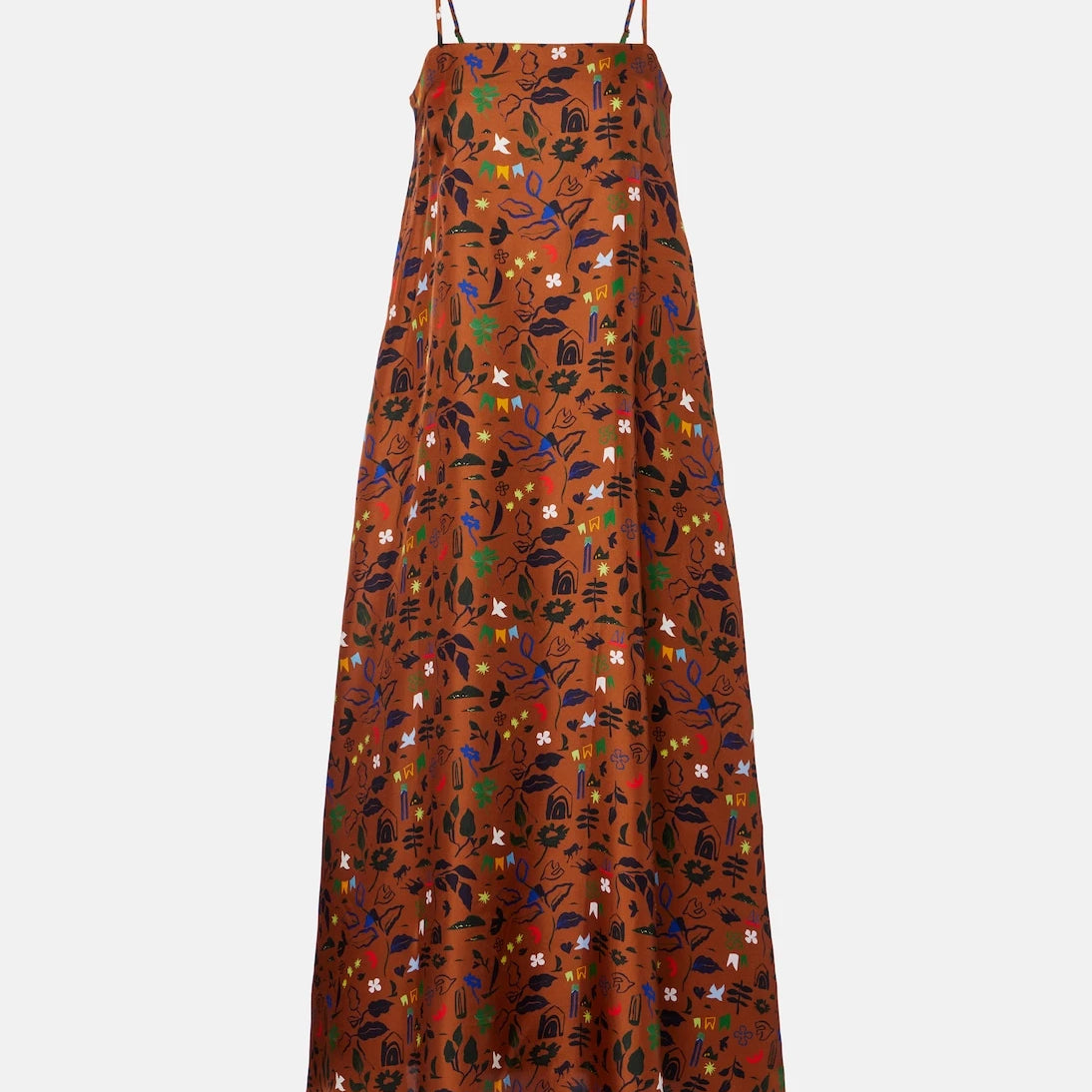Asceno - Melfi printed silk twill midi dress