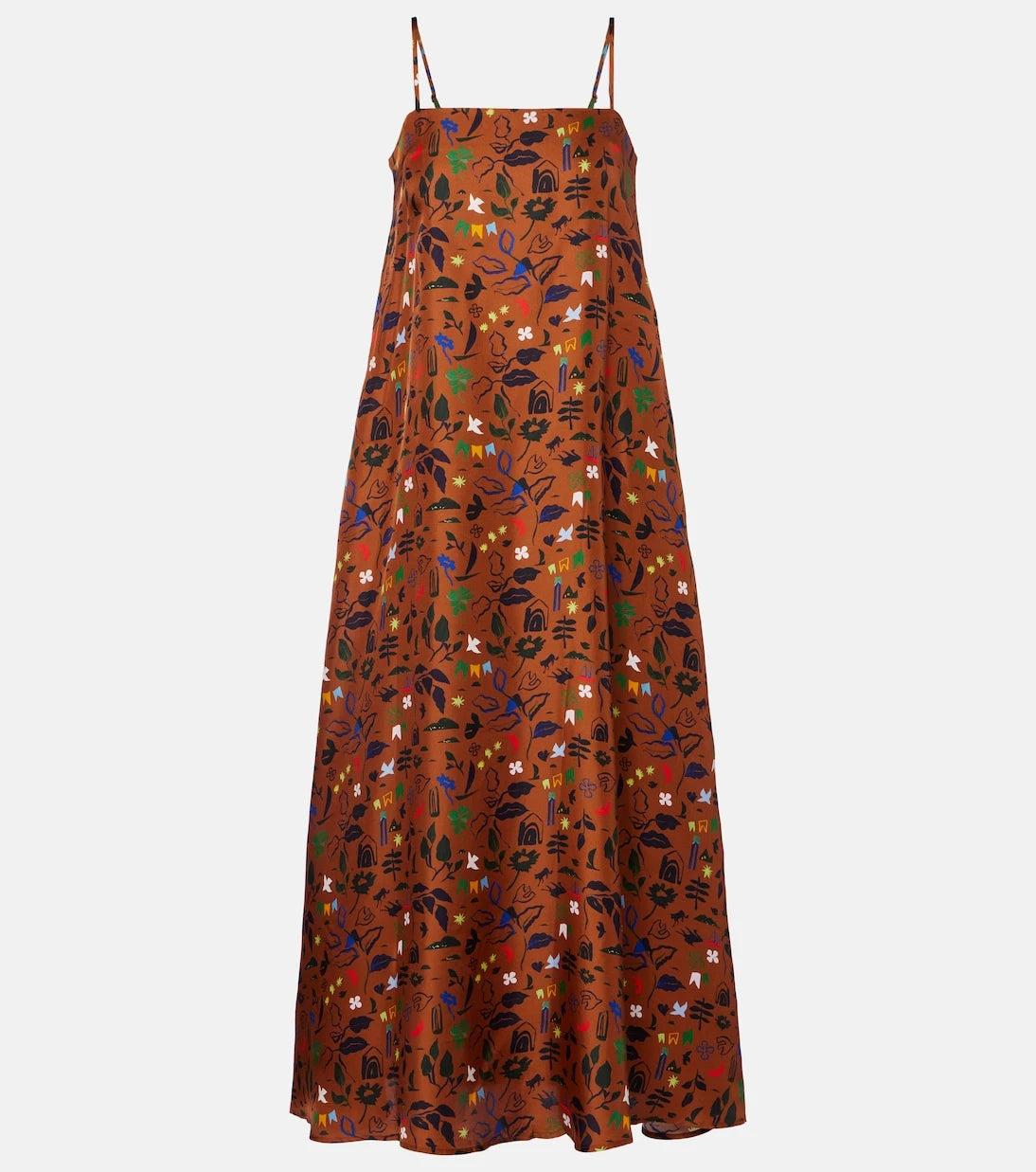 Asceno - Melfi printed silk twill midi dress