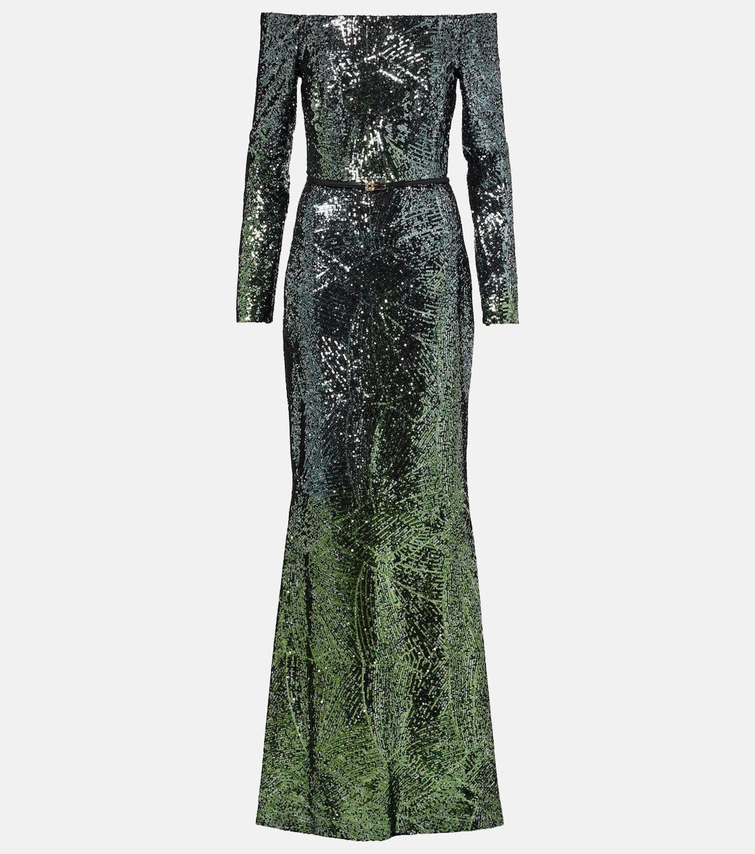 Elie Saab - Ombré sequined silk-blend gown