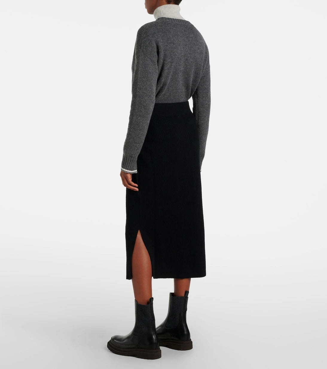 Brunello Cucinelli - Wool, cashmere and silk midi skirt