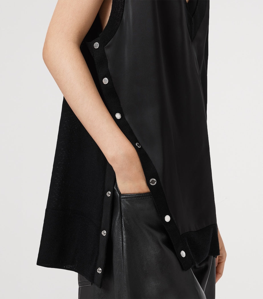 Jersey Studded Bern Tank Top BLACK