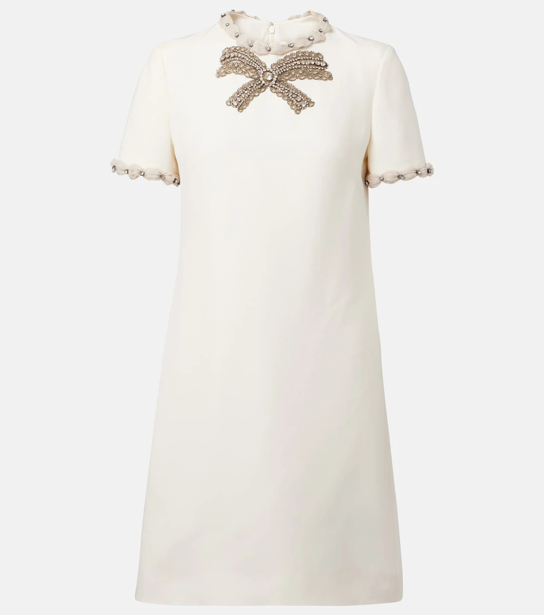 Valentino - Embellished wool and silk minidress