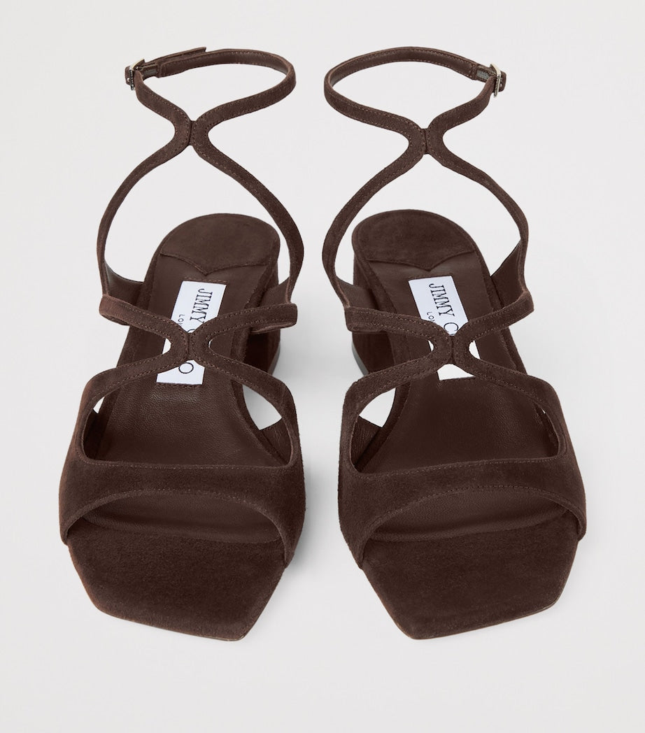 Jimmy Choo Brown Azilia 45 Suede Heeled Sandals