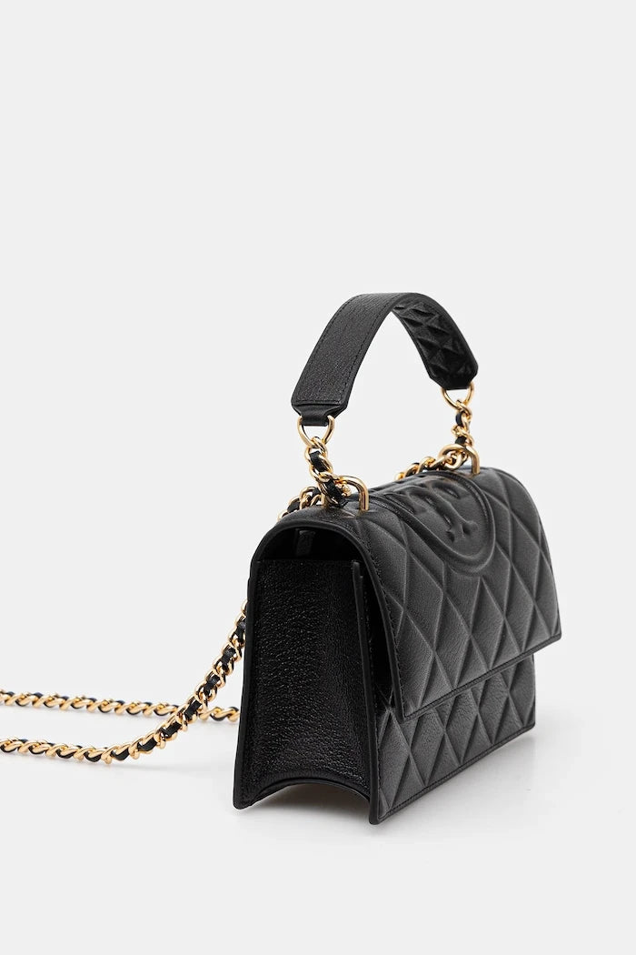 Кожена чанта Tory Burch Fleming