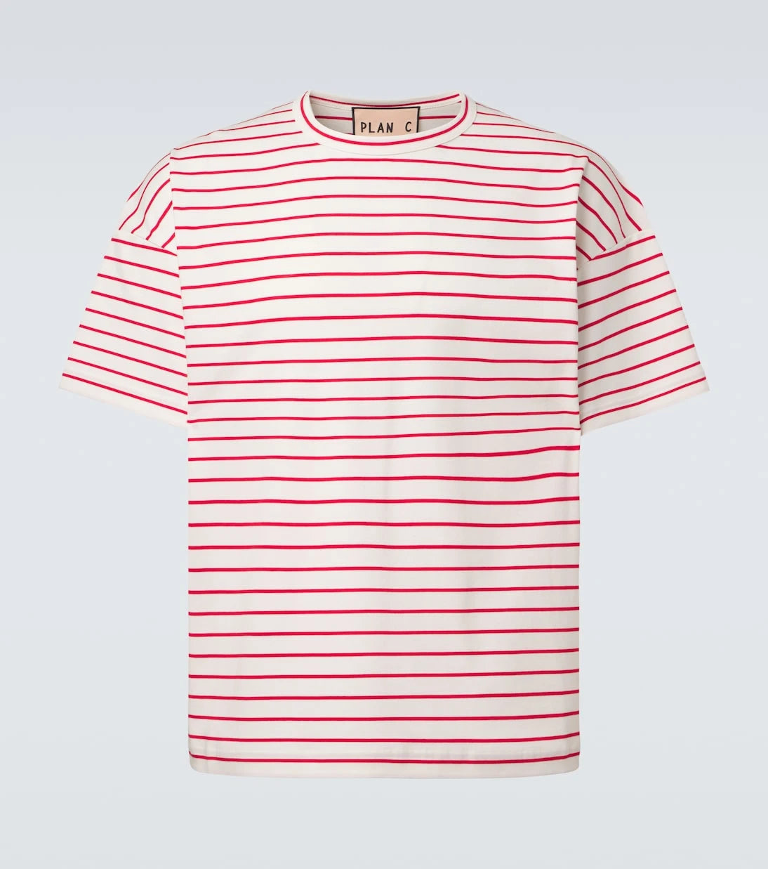 Plan C - Striped cotton T-shirt