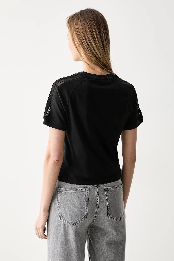 adidas Originals kadın pamuklu LACE CALI T-shirt