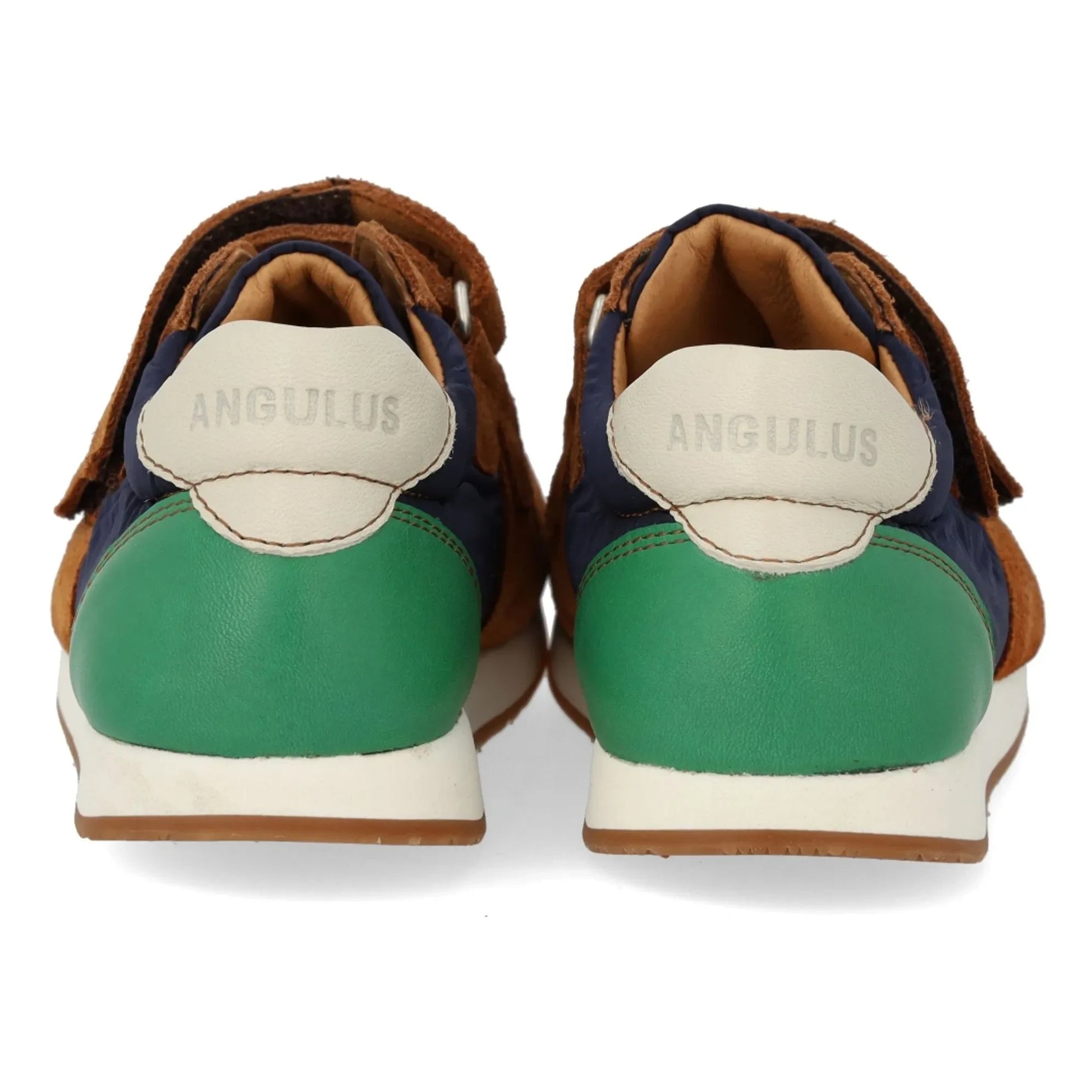 Angulus - Double Scratch Color Block Suede Sneakers | Camel