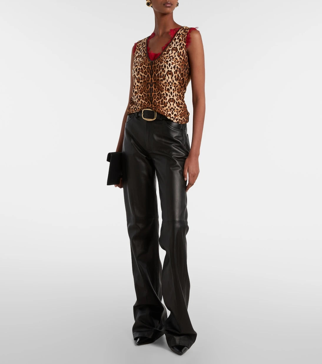 Jacques Wei - Lace-trimmed leopard-print top