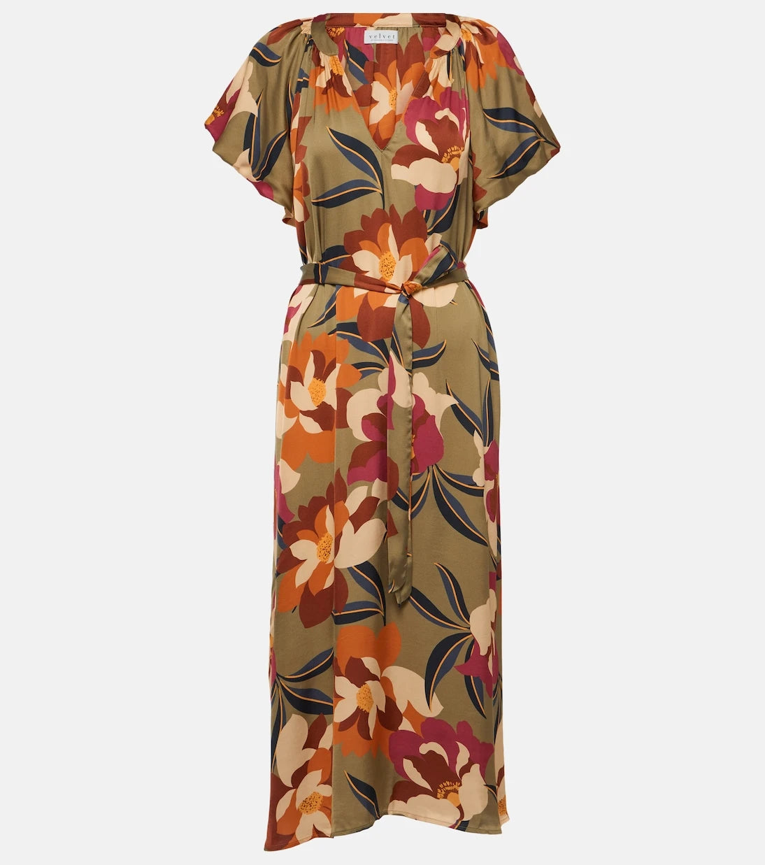 Velvet - Francie printed satin midi dress