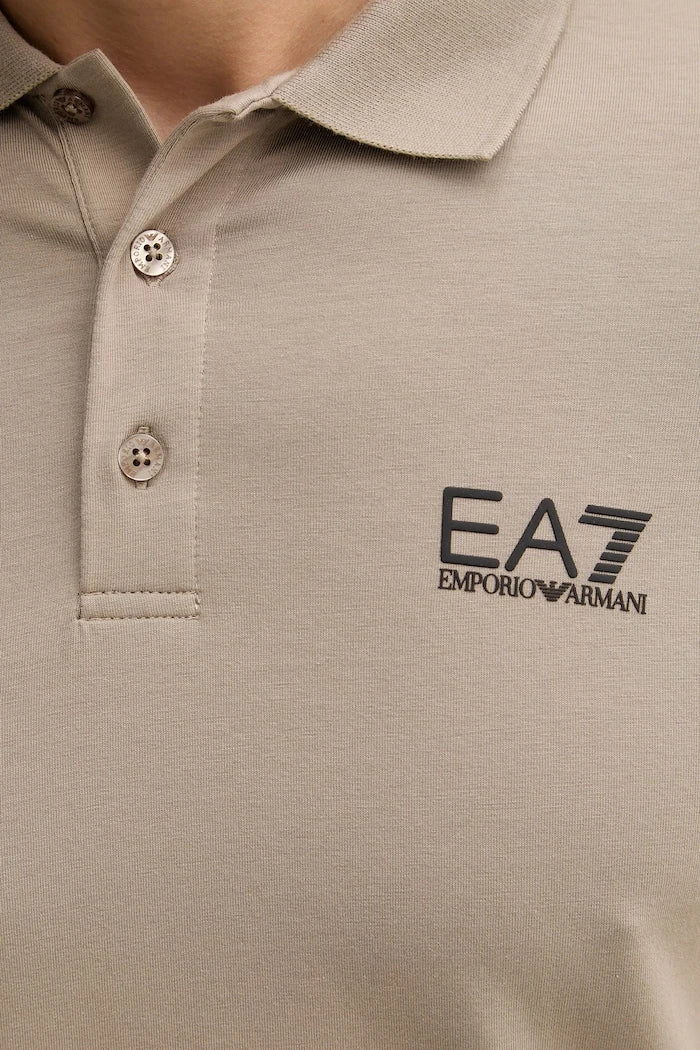 EA7 Emporio Armani erkek pamuklu elastan yakalı tişört