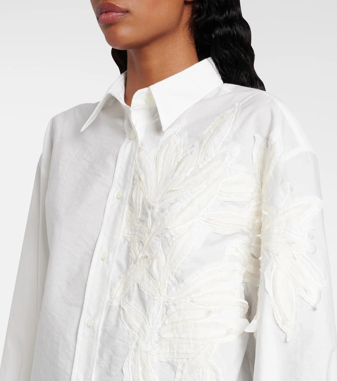 Brunello Cucinelli - Embroidered cotton-blend poplin shirt