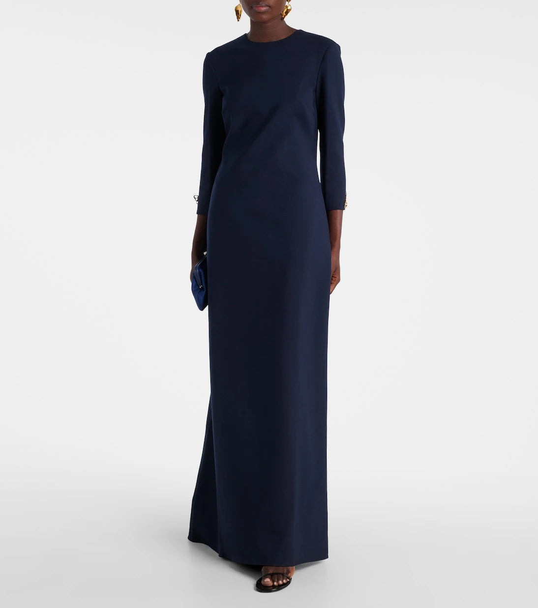 Oscar de la Renta - Embellished open-back wool-blend kaftan