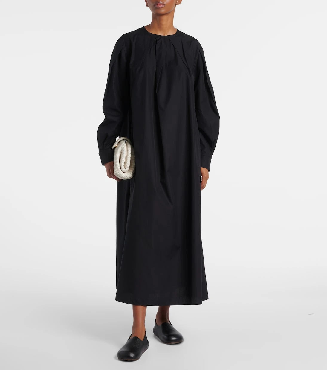 Max Mara - فستان ليريك كوتون بوبلين متوسط الطول