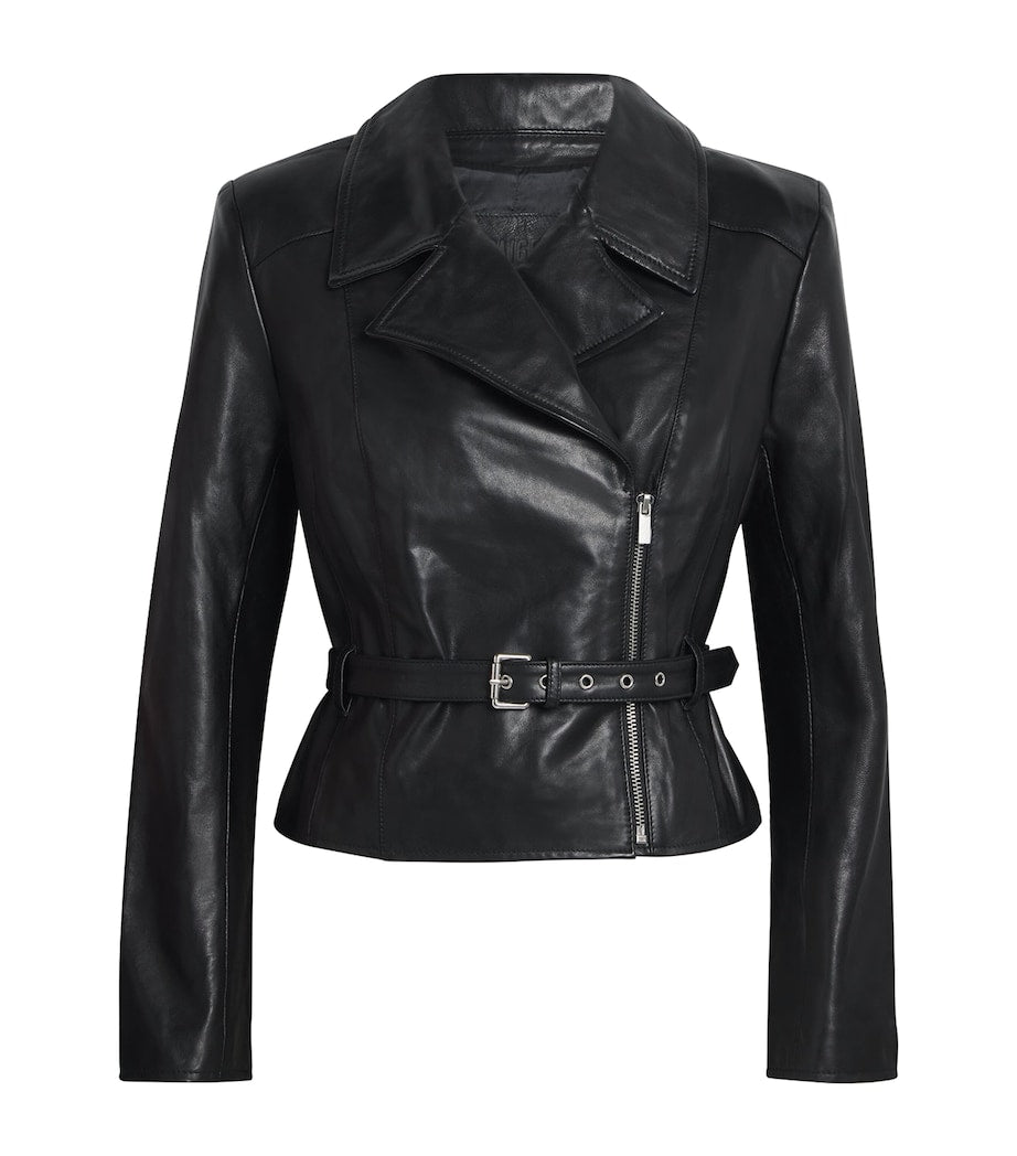 PAIGE Black Foxe Lamb Leather Jacket