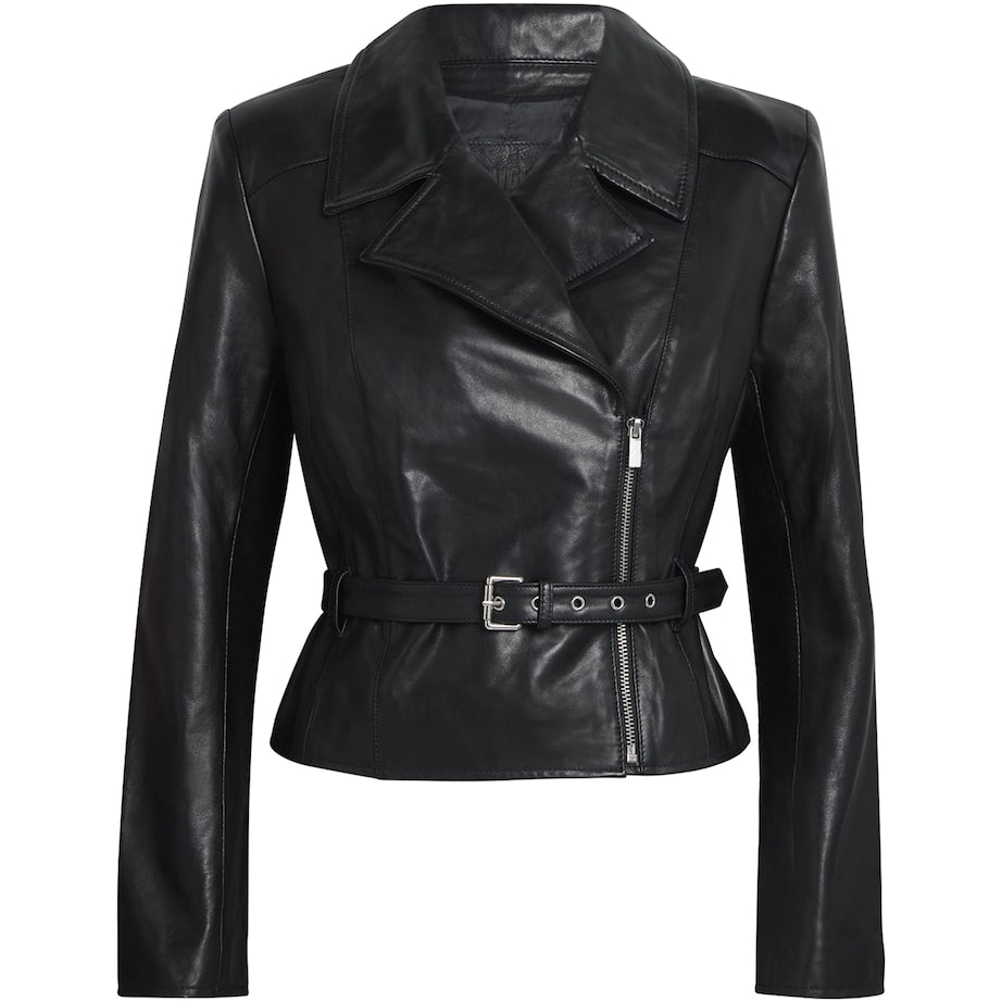 PAIGE Black Foxe Lamb Leather Jacket