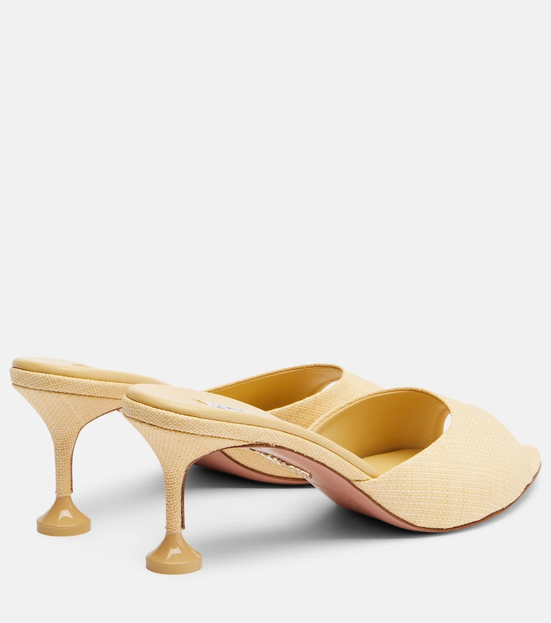Aquazzura - Bisous woven raffia mules