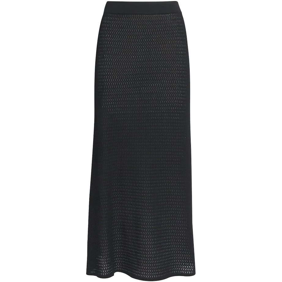 Victoria Beckham Black Knitted Midi Skirt