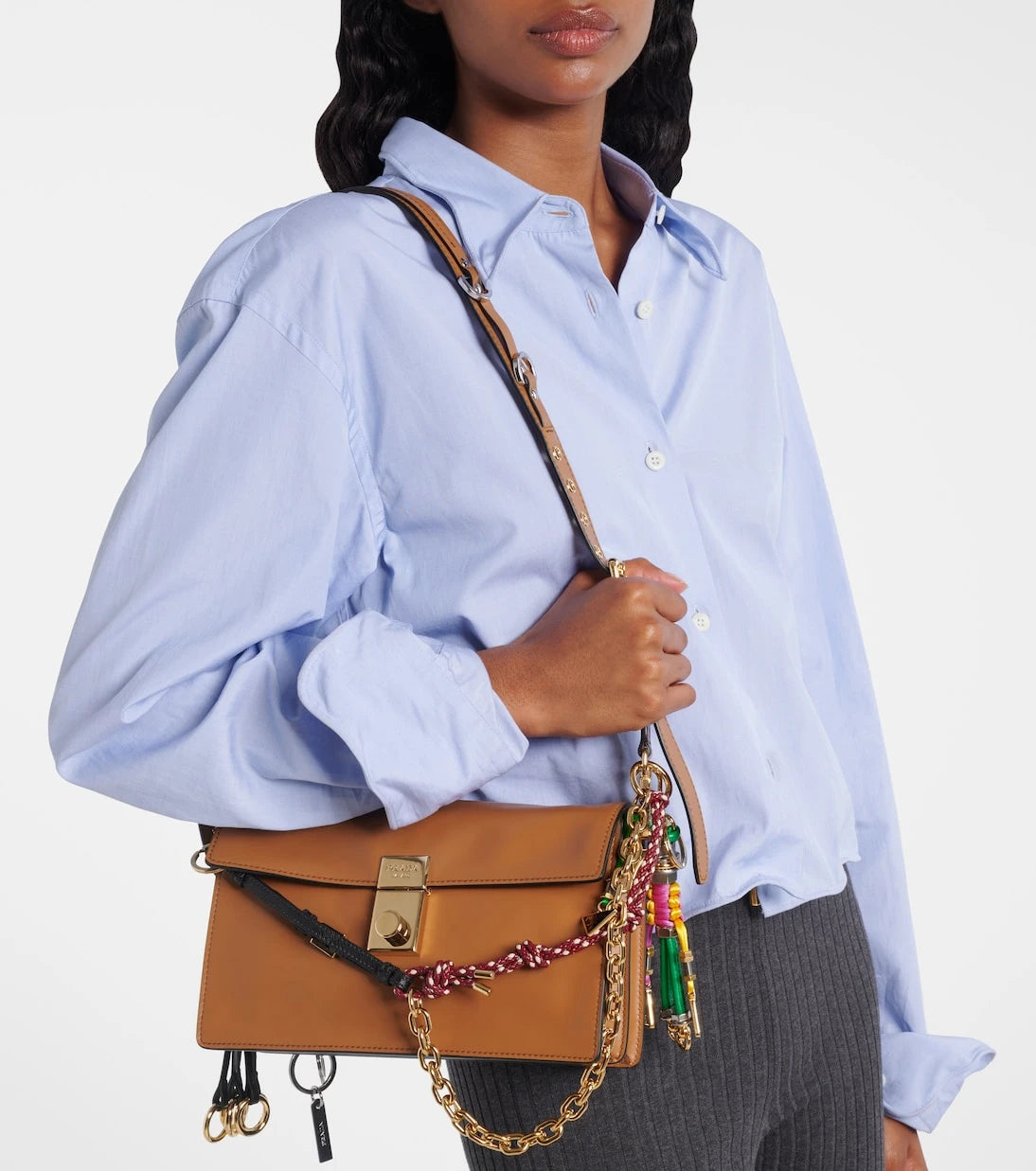 Prada - Prada Soft Sound Small leather shoulder bag