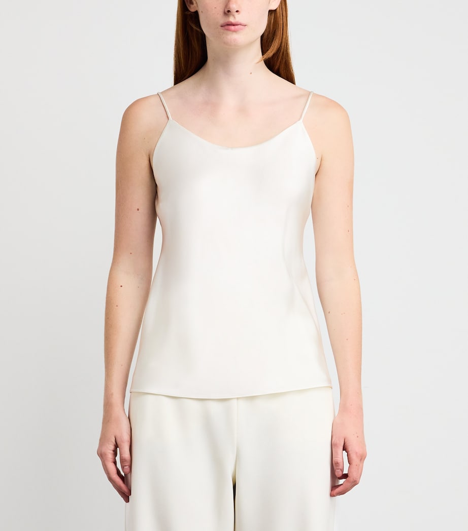 White Silk Cami Top