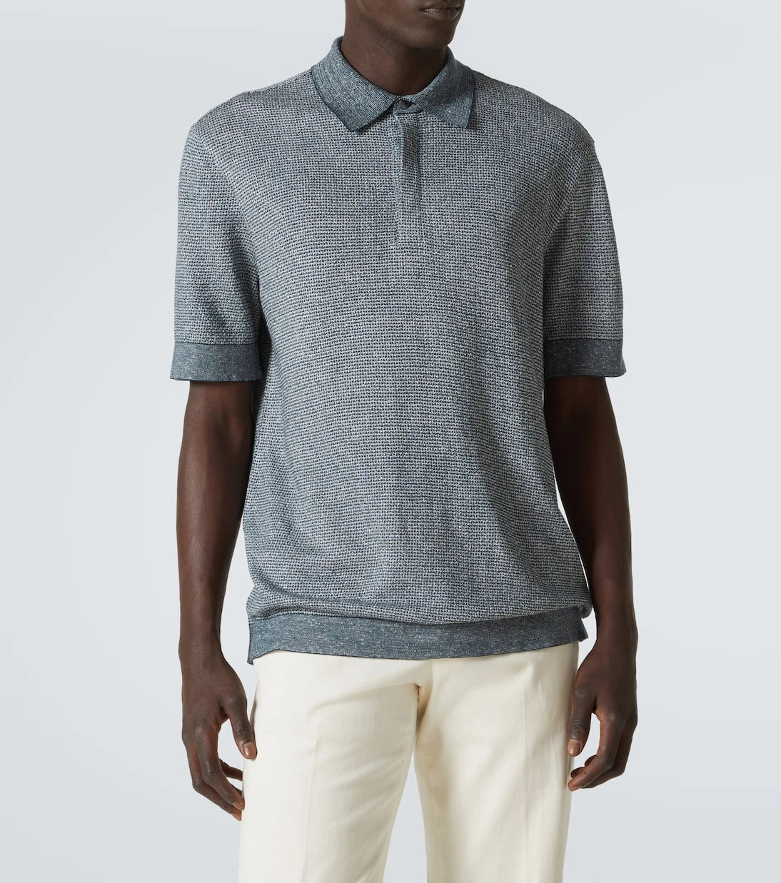 Zegna - Cotton, linen, and silk polo shirt