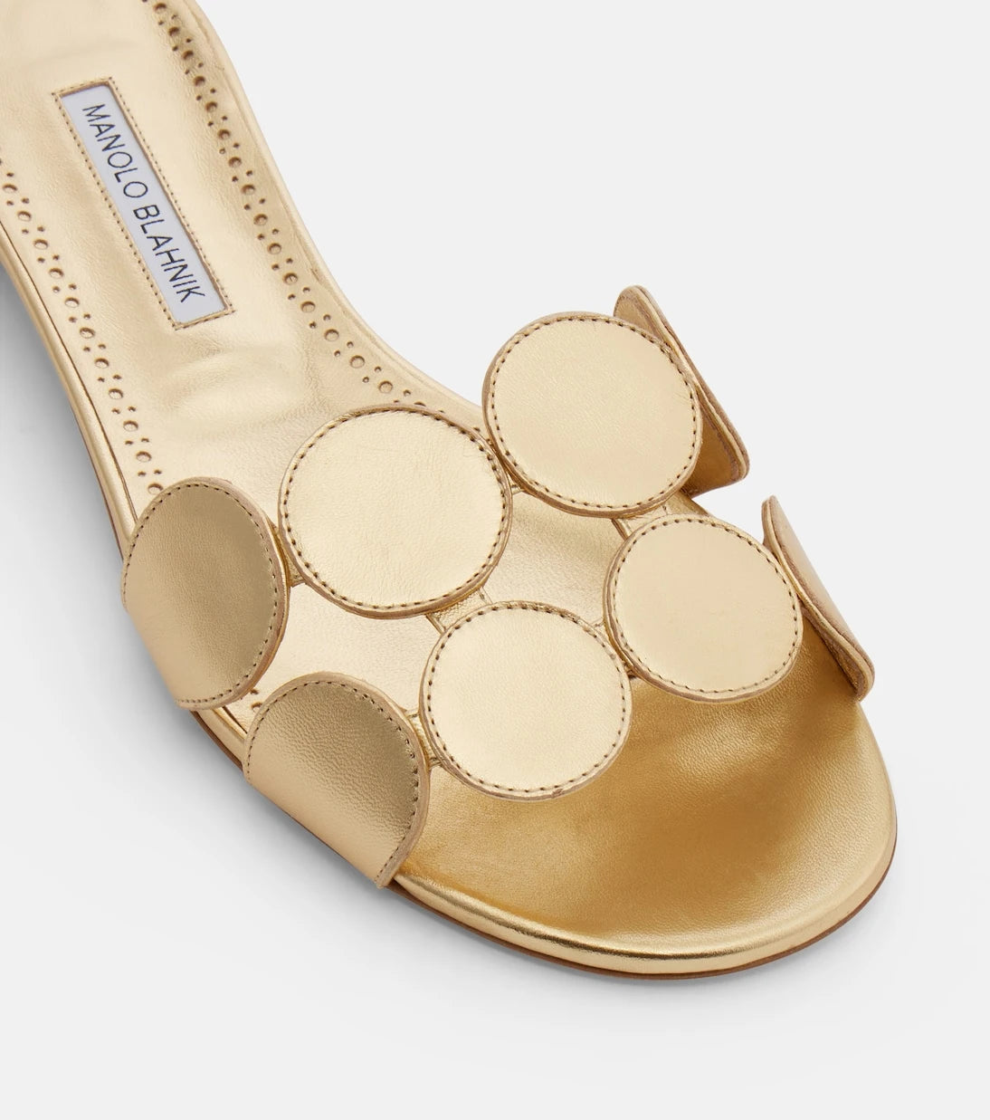 Manolo Blahnik - Haribalmuflat metallic leather slides