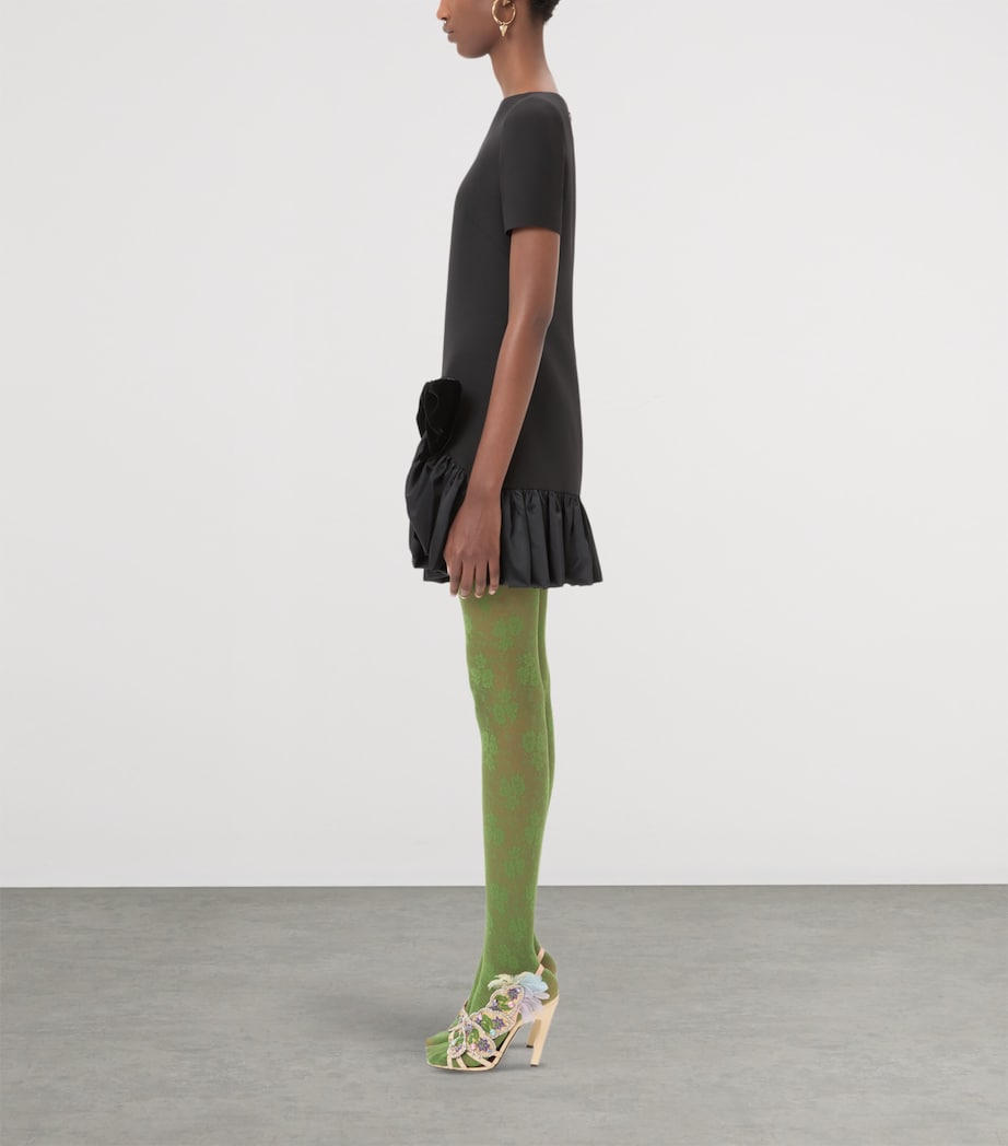 Valentino Black Wool-Silk Mini Dress