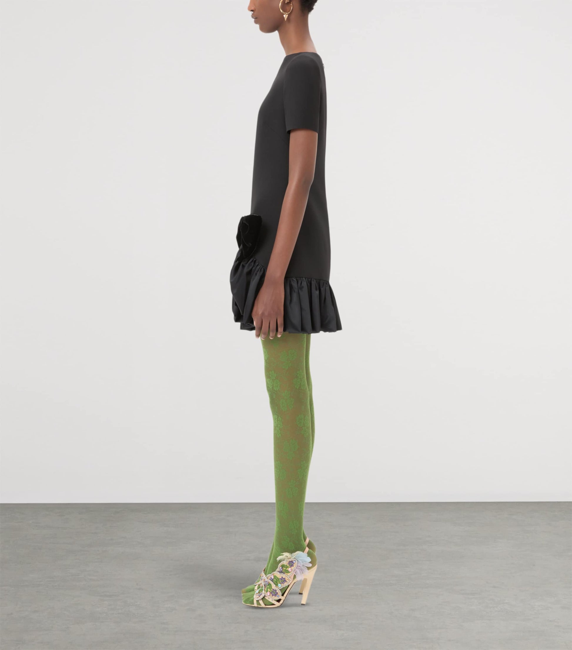 Valentino Black Wool-Silk Mini Dress