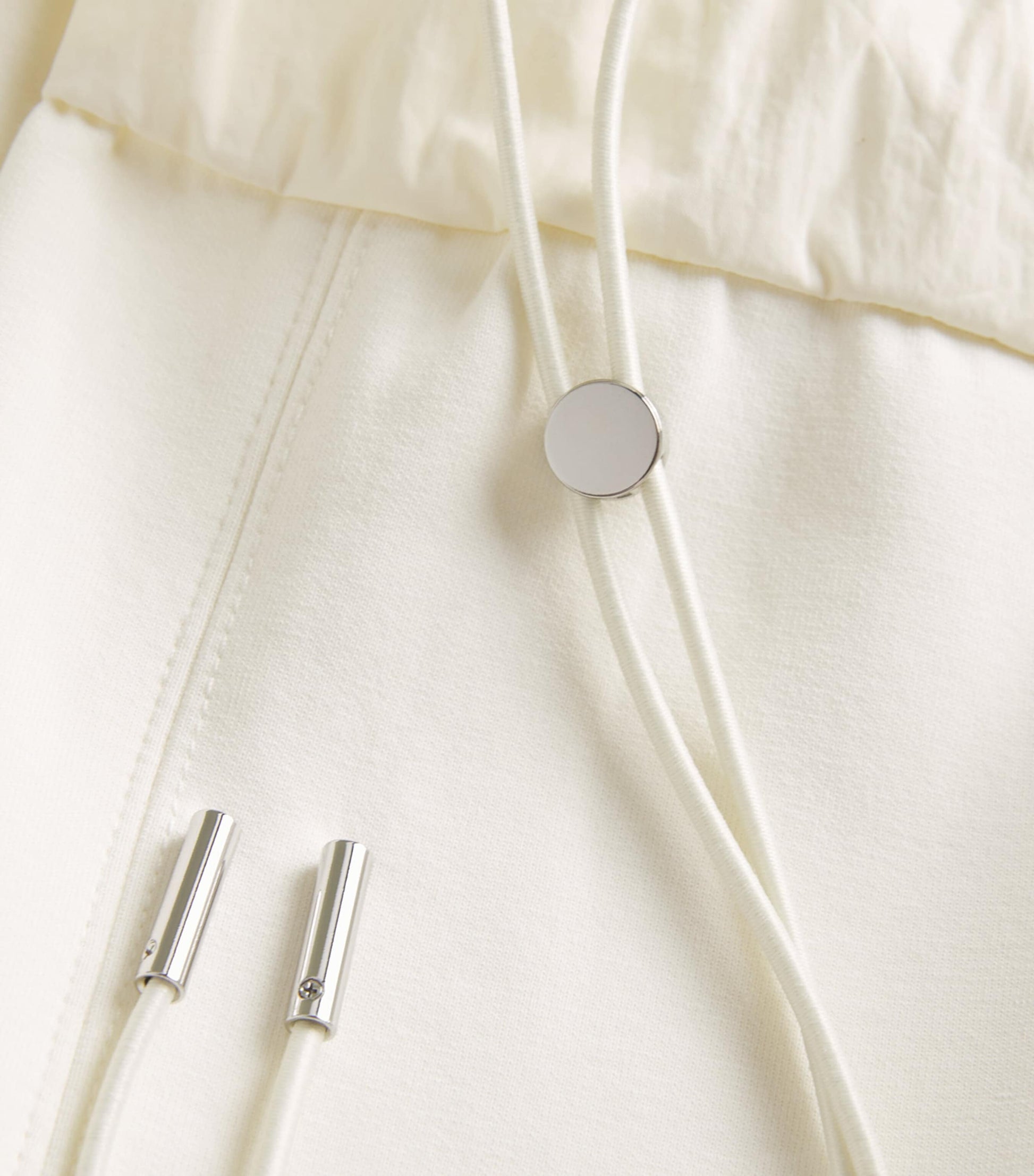 MAX&Co. White Cotton-Blend Jersey and Canvas Midi Skirt