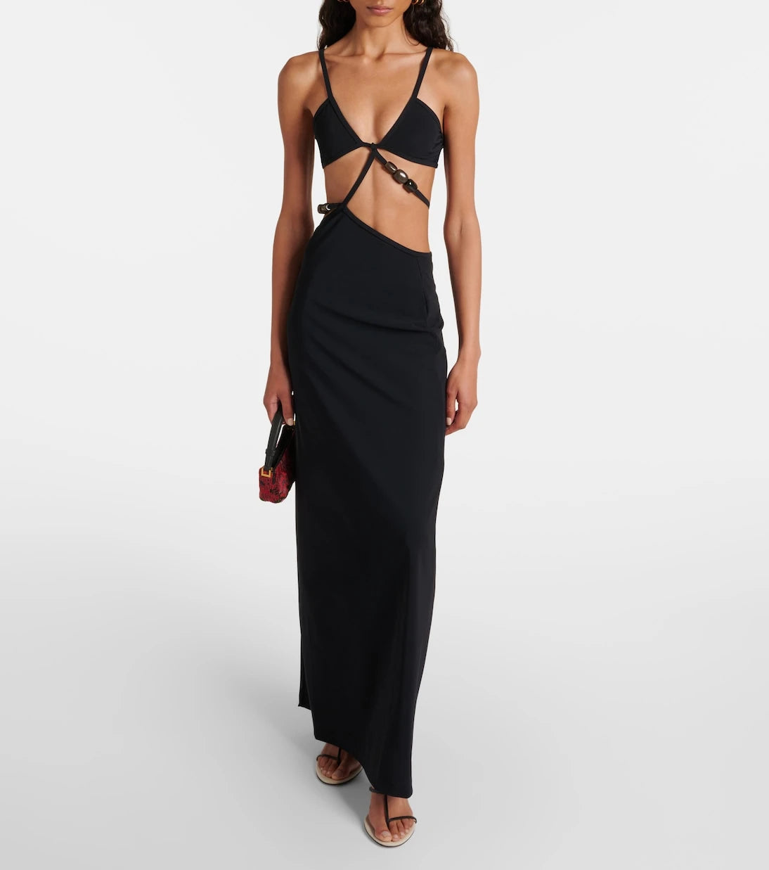 Christopher Esber - Beaded cutout jersey maxi dress
