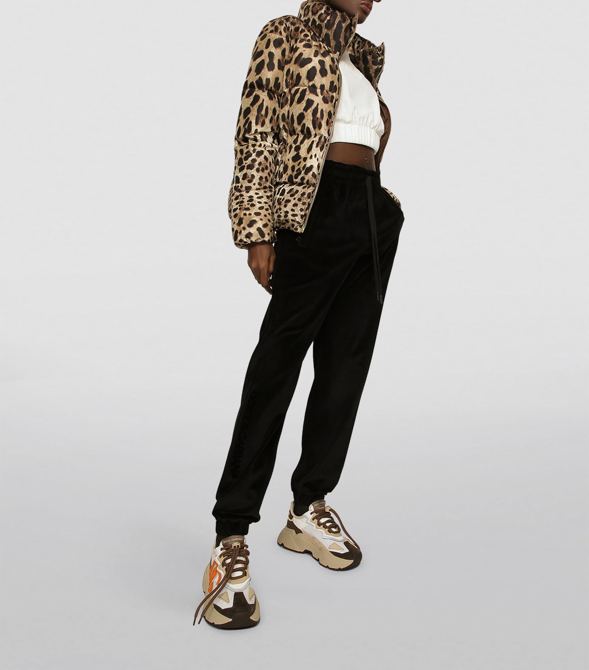Multi Leopard Print Puffer Jacket