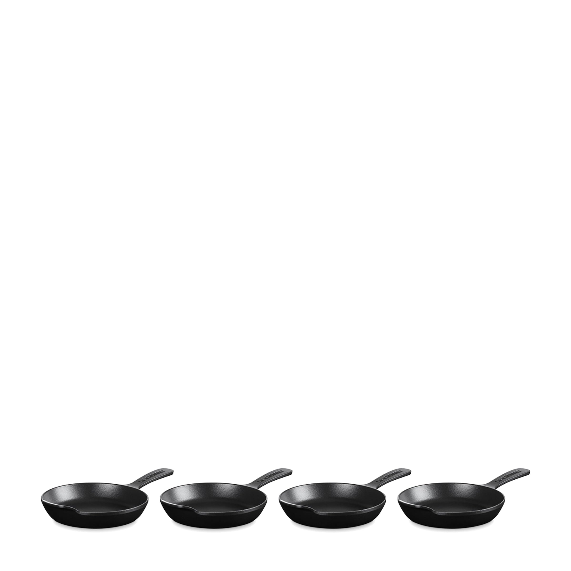 Set of 4 Cast Iron Gourmand Mini Skillets (16cm)
