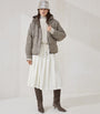 Brunello Cucinelli White Techno Virgin Wool-Blend Track Skirt