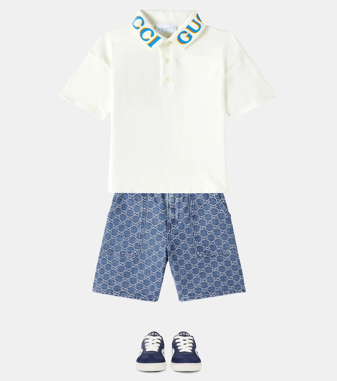Gucci Kids - شورت برمودا دينم GG