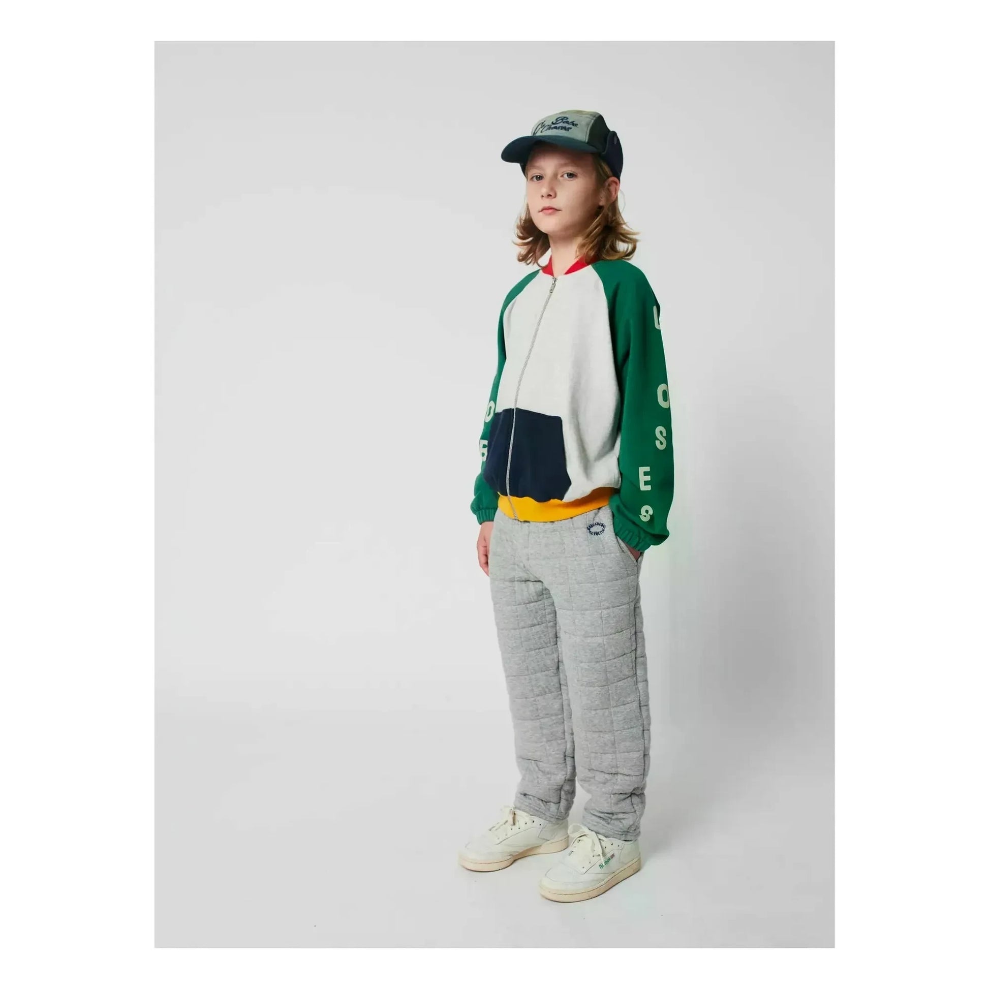 Bobo Choses - Colorblock organic cotton sweatshirt | Heather grey