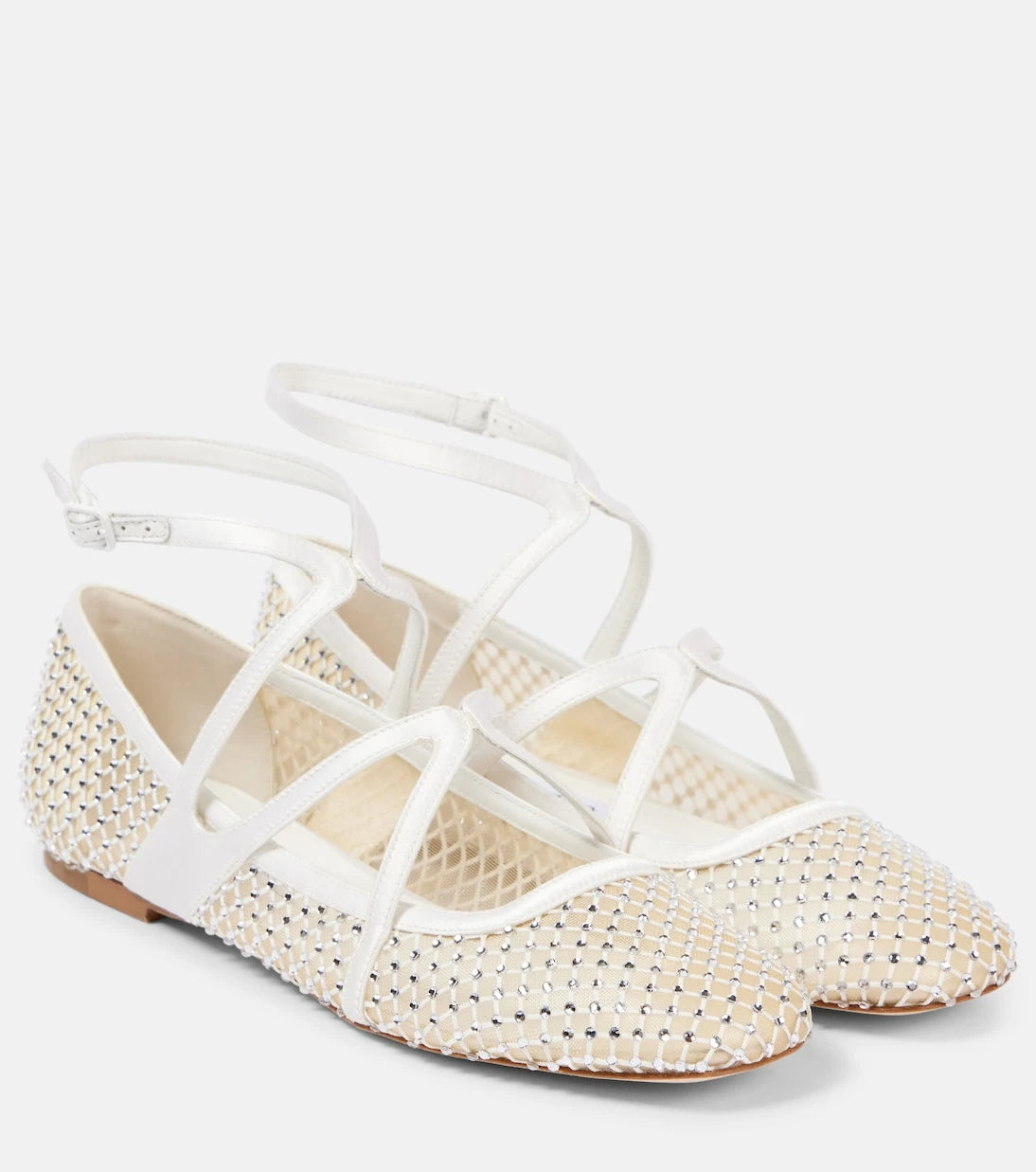 Jimmy Choo - Astoria embellished mesh ballet flats
