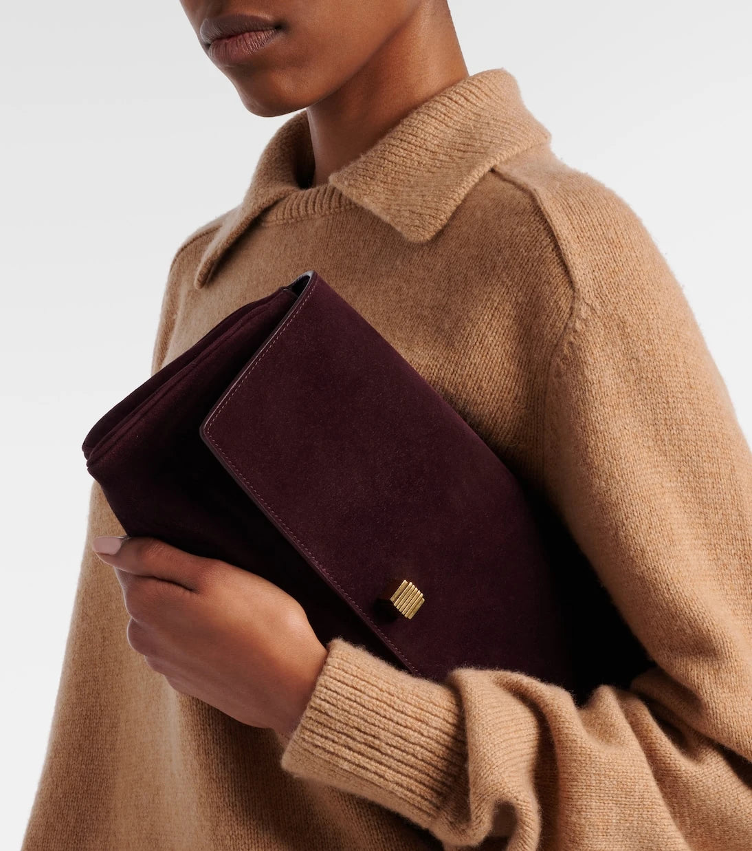 Khaite - Audrey suede clutch