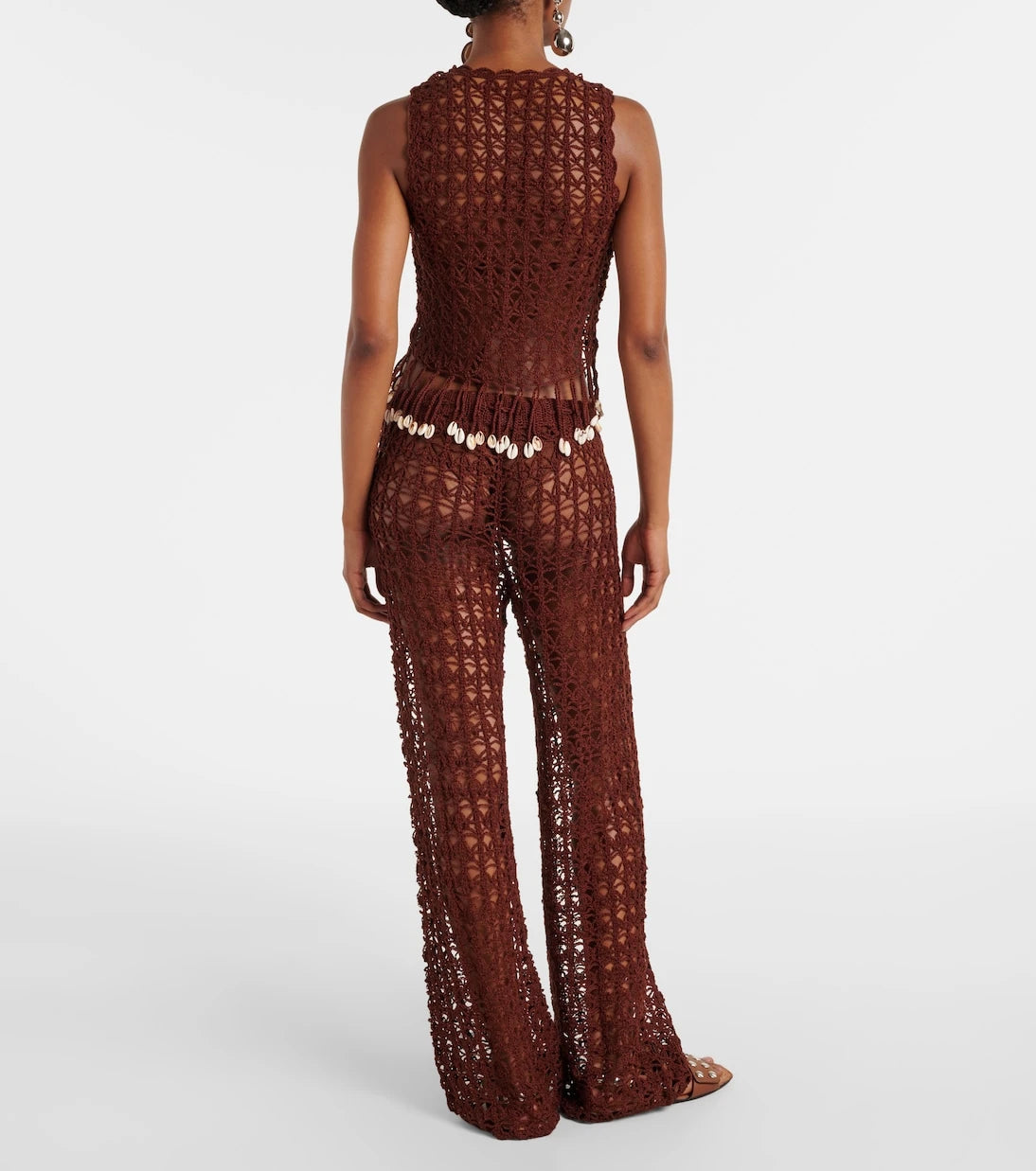 Anna Kosturova - Crochet cotton wide-leg pants