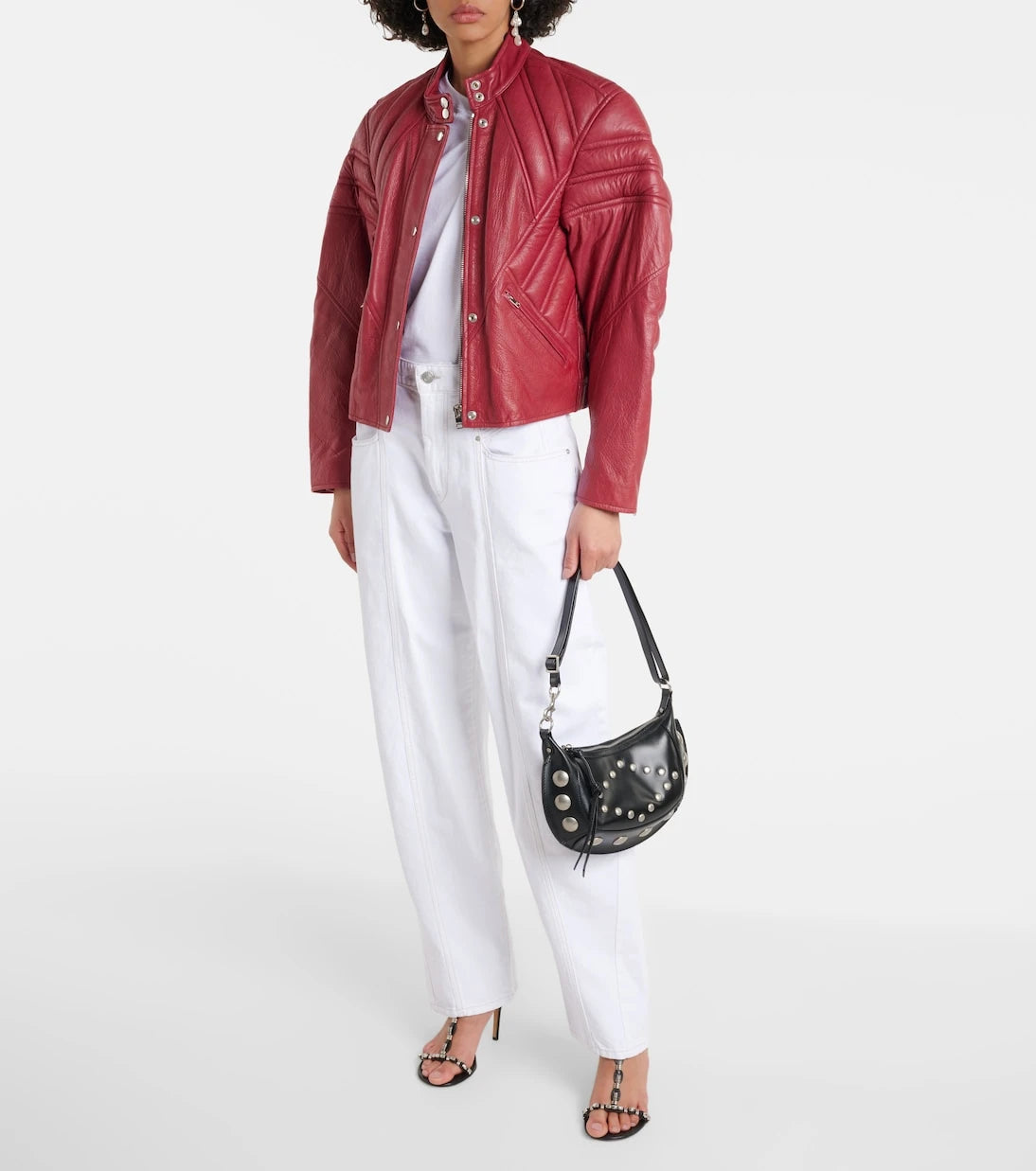 Isabel Marant - Padded paneled leather biker jacket