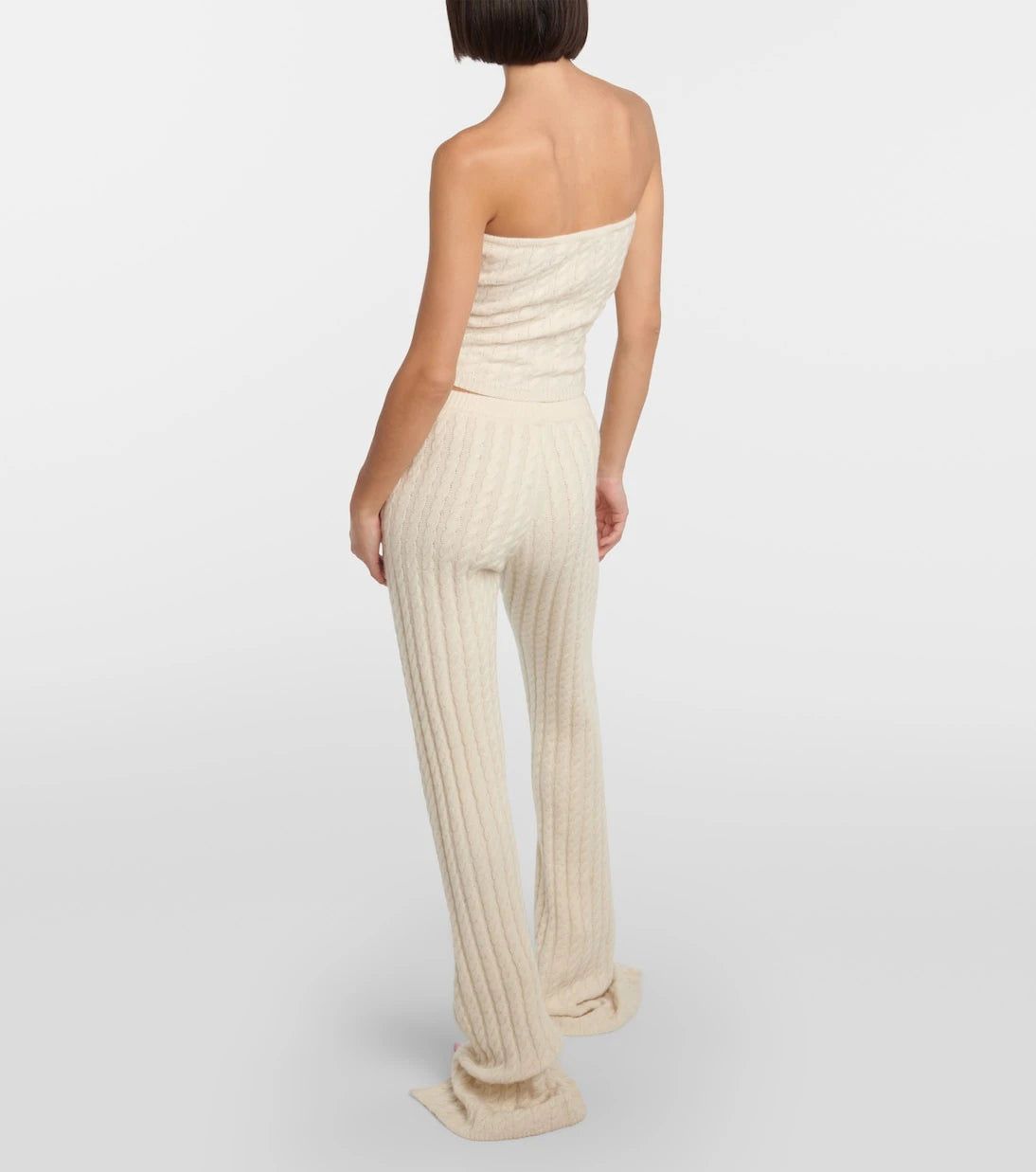 Magda Butrym - Floral-appliqué split-hem flared pants