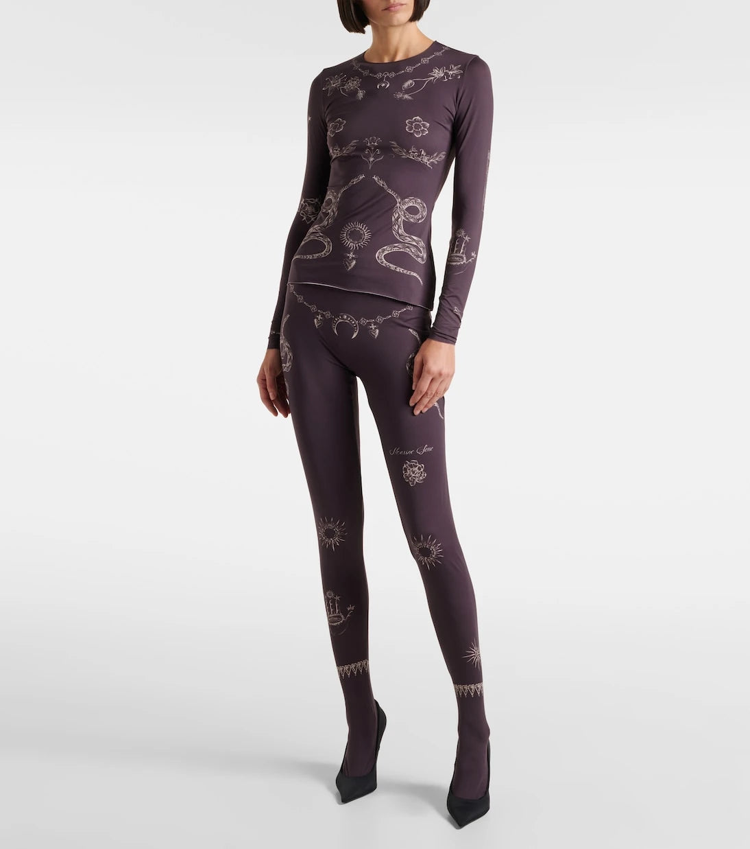 Marine Serre - Printed jersey tights