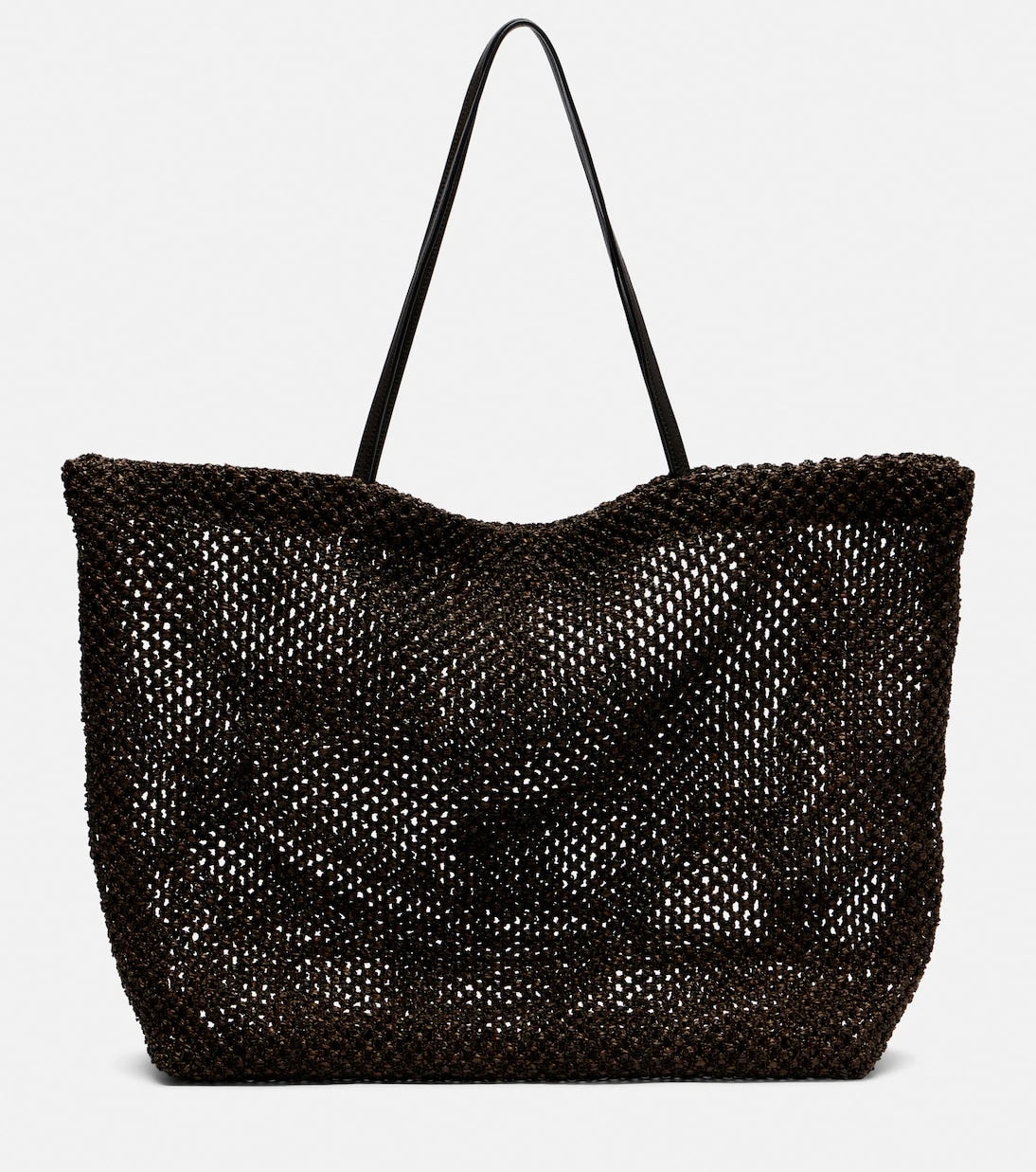 The Row - Barn Medium leather-trimmed mesh tote bag