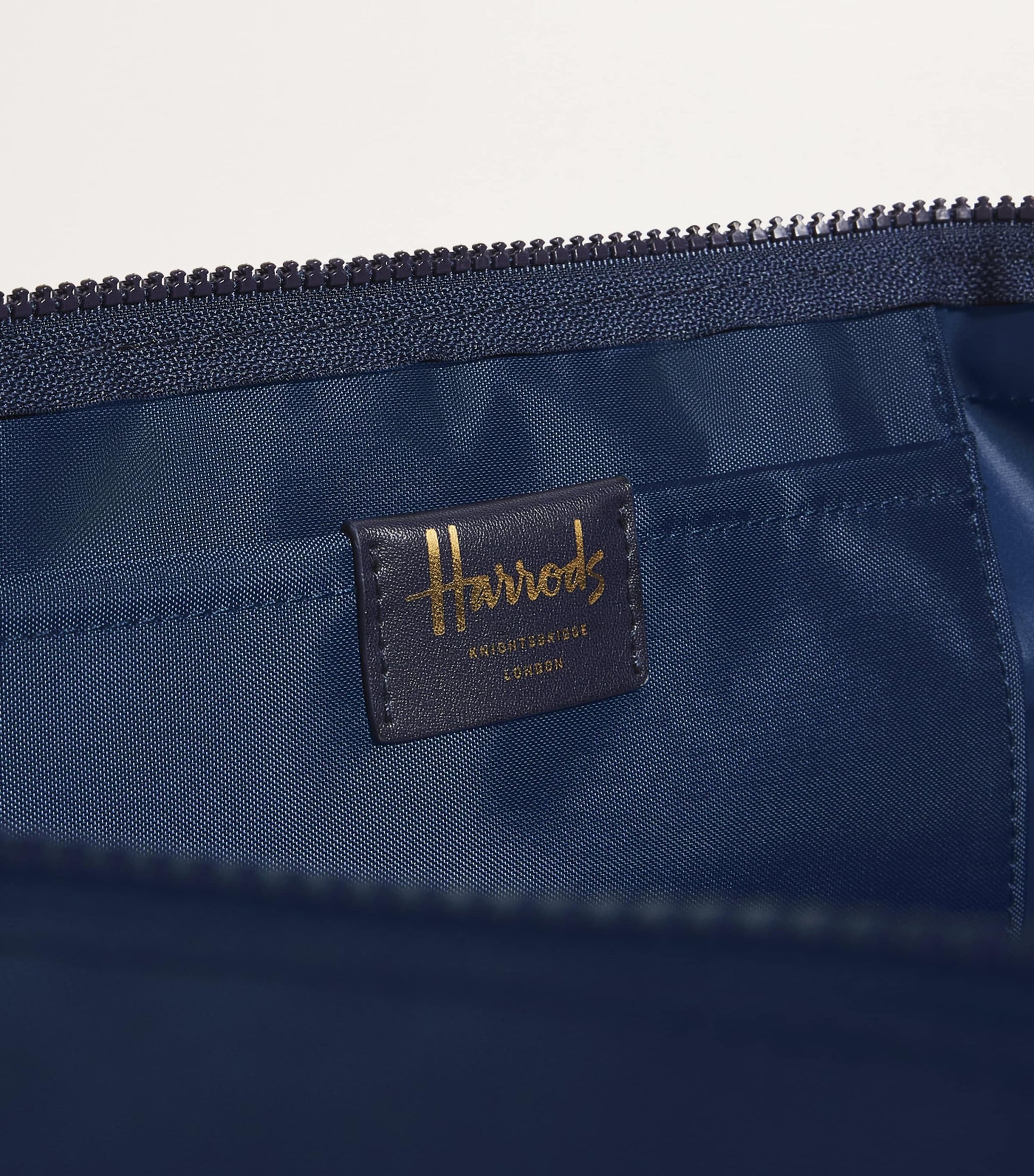 Harrods Navy Medium Nylon Tote Bag