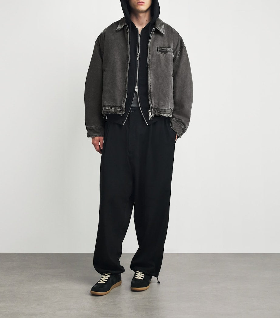 Distressed Trucker Jacket 000 BLACK