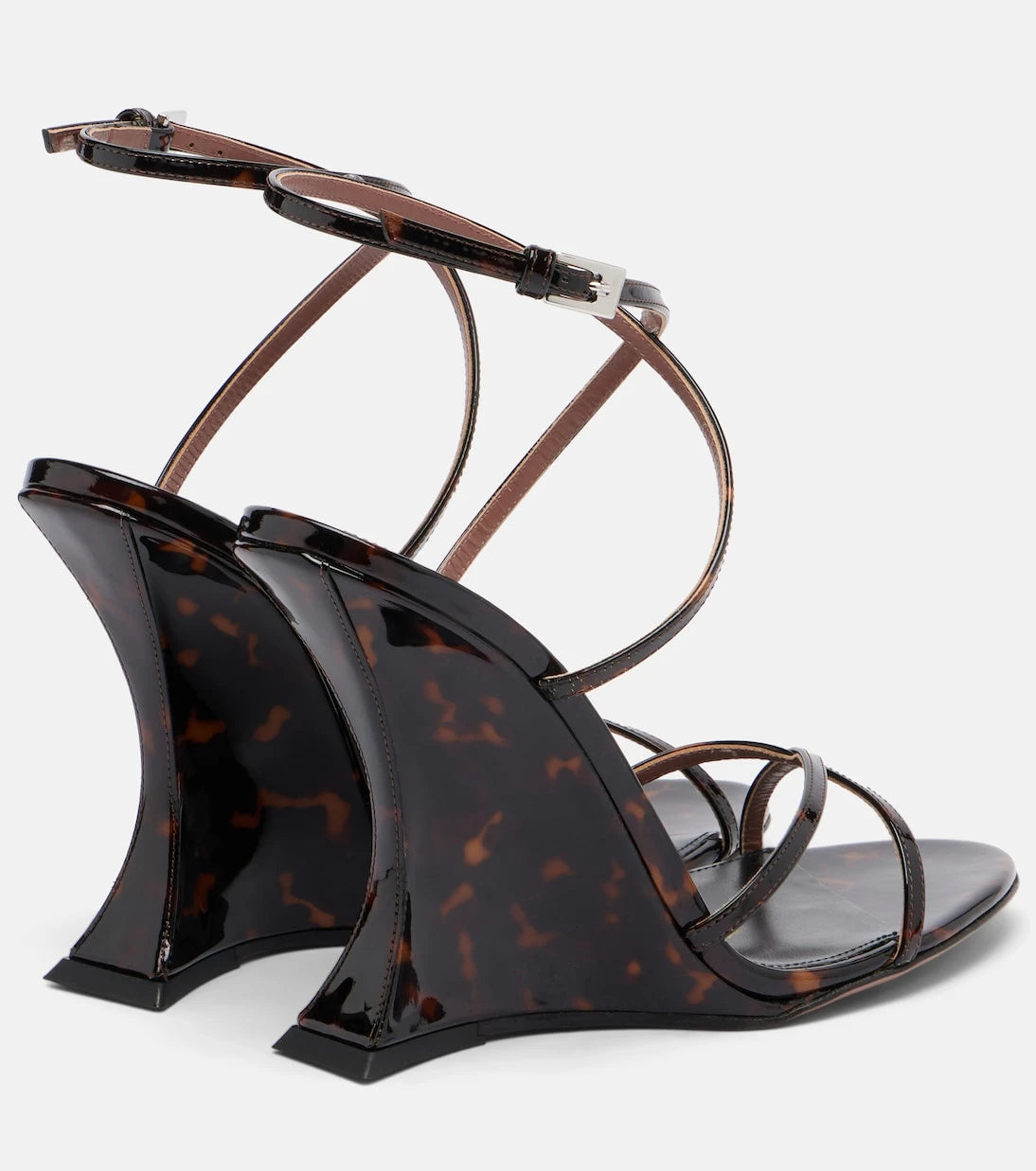 Paris Texas - Nina printed patent leather wedge sandals