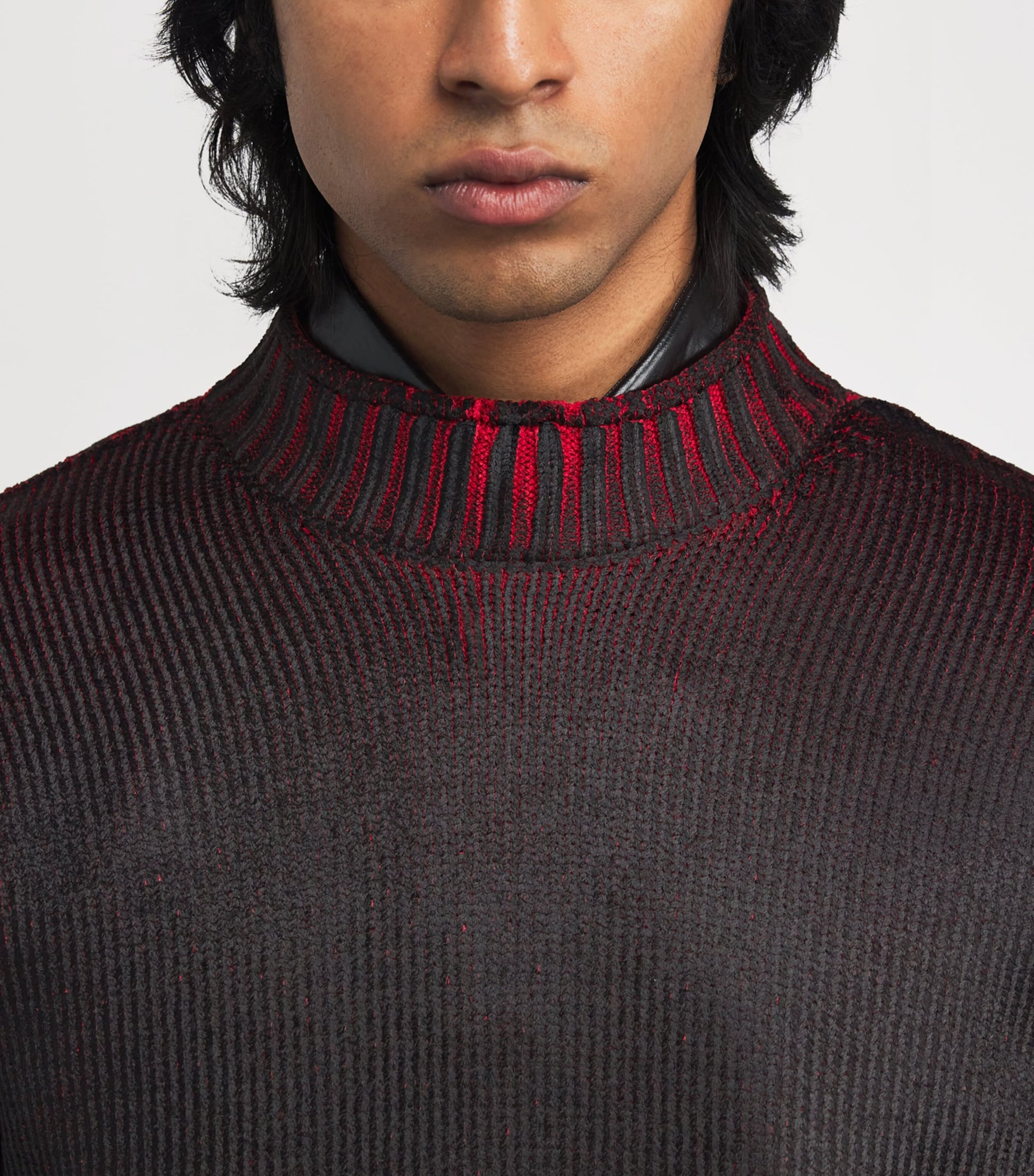 Stone Island Burgundy Two-Tone Sweater