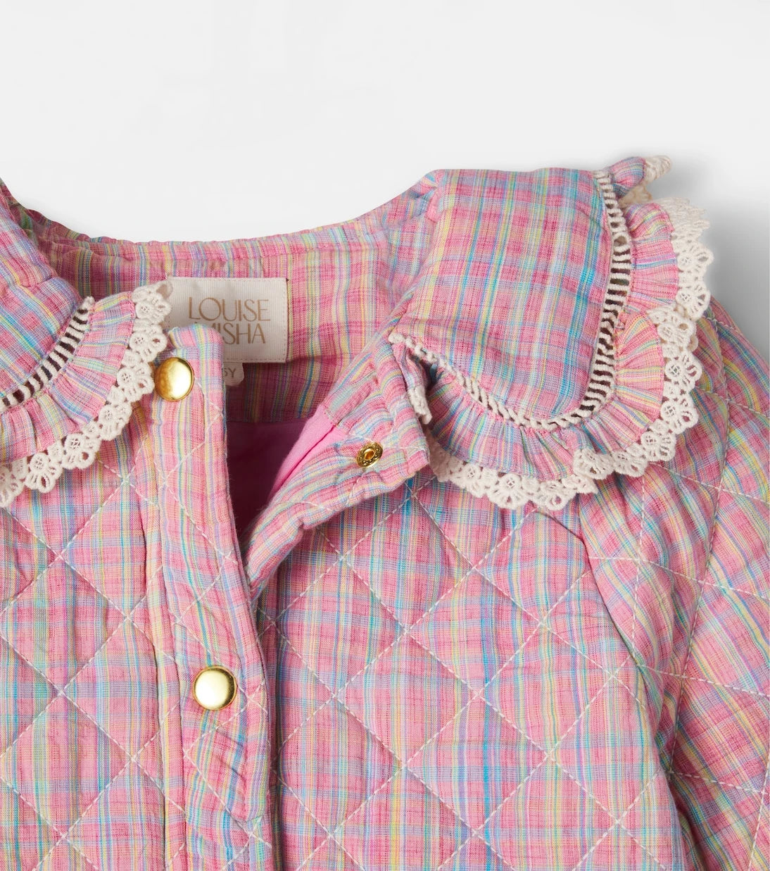 Louise Misha - Joulia checked quilted cotton jacket