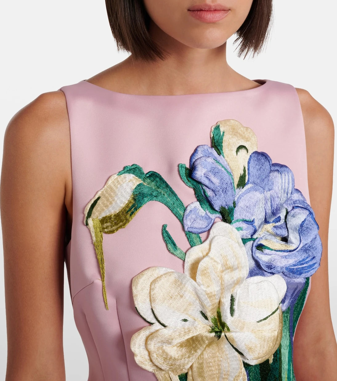 Leo Lin - Ali floral-appliqué minidress